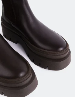 Chelsea|Ankle Boots-L'INTERVALLE Delya Brown Leather