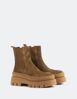 Chelsea|Ankle Boots-L'INTERVALLE Delya Tan Suede