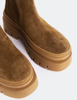 Chelsea|Ankle Boots-L'INTERVALLE Delya Tan Suede