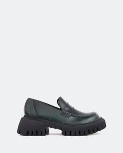 Loafers-L'INTERVALLE Derulo Green Leather