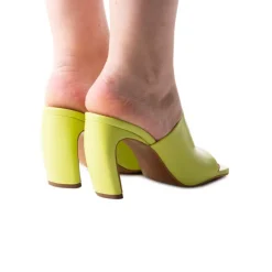 Mules-L'INTERVALLE Diagonal Kiwi Leather