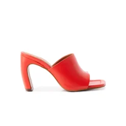 Mules-L'INTERVALLE Diagonal Orange Leather