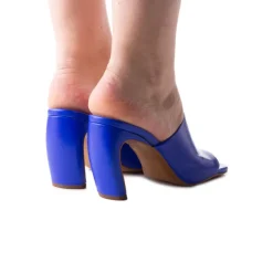 Mules-L'INTERVALLE Diagonal Royal Blue Leather