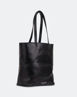 Tote Bag-L'INTERVALLE Dialoque Black Leather