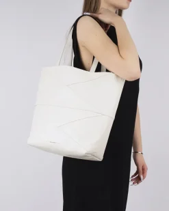 Tote Bag-L'INTERVALLE Dialoque White Leather