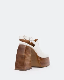 Platforms|Slingbacks-L'INTERVALLE Dolphin, Off White Leather/Cuir Blanc Cassé
