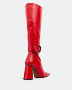 Tall Boots-L'INTERVALLE Dorset Red Leather