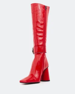 Tall Boots-L'INTERVALLE Dorset Red Leather