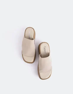 Wood Sandals-L'INTERVALLE Dory Cream Lycra