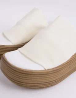 Wood Sandals-L'INTERVALLE Dory White Lycra