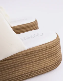 Wood Sandals-L'INTERVALLE Dory White Lycra
