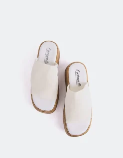 Wood Sandals-L'INTERVALLE Dory White Lycra