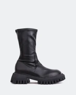 Ankle Boots-L'INTERVALLE Drôme Black Stretch