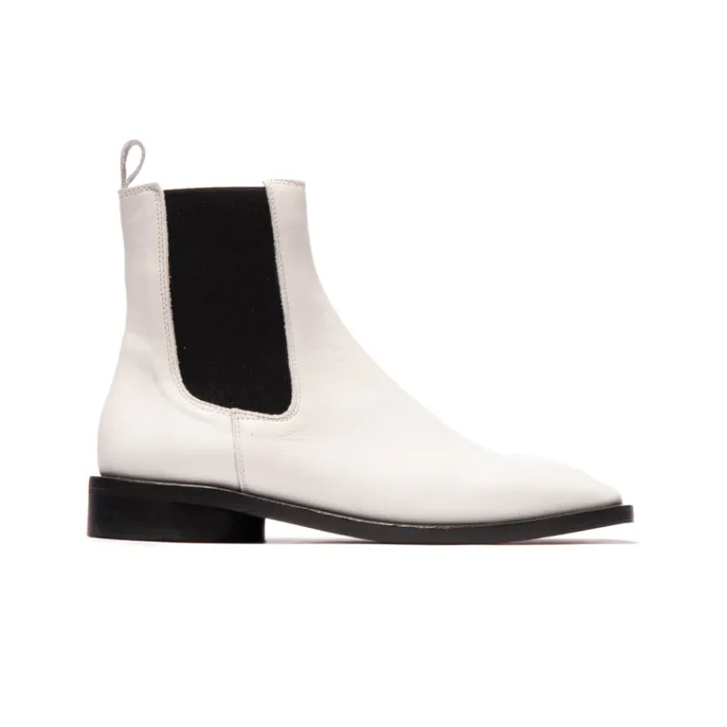 Chelsea|Ankle Boots-L'INTERVALLE Durham White Leather