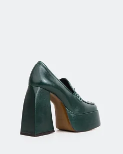 Platforms|Loafers-L'INTERVALLE Echo Green Leather