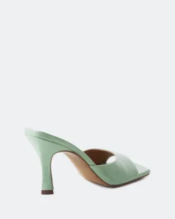 Mules-L'INTERVALLE Elafonisi Green Leather
