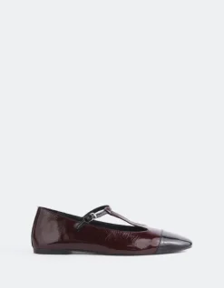 Mary-jane-L'INTERVALLE Elara Burgundy Black Patent
