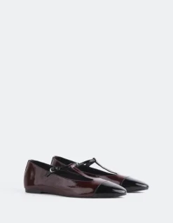 Mary-jane-L'INTERVALLE Elara Burgundy Black Patent