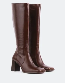 Tall Boots-L'INTERVALLE Elland Chestnut Leather