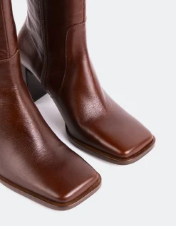 Tall Boots-L'INTERVALLE Elland Chestnut Leather