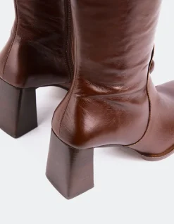 Tall Boots-L'INTERVALLE Elland Chestnut Leather