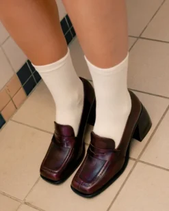 Loafers-L'INTERVALLE Elm Burgundy Leather