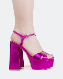 Platform|Strappy-L'INTERVALLE Embassy, Fucshia Metal/Métal Fucshia