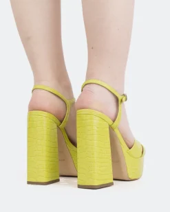 Platform|Strappy-L'INTERVALLE Embassy, Green Croco/Croco Vert