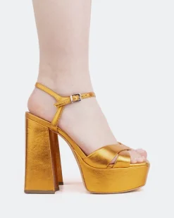 Platform|Strappy-L'INTERVALLE Embassy, Orange Metal/Métal Orange