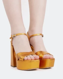 Platform|Strappy-L'INTERVALLE Embassy, Orange Metal/Métal Orange