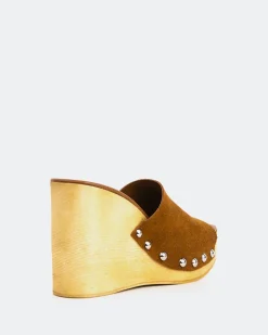 Wood Sandals|Wedges-L'INTERVALLE Emeline Brown Suede