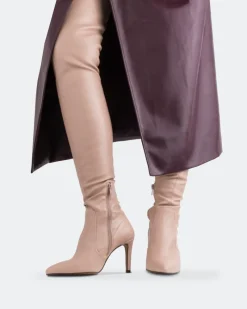 Over-the-knee|Tall Boots-L'INTERVALLE Emory, Pink Stretch/Extensible Rose