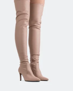 Over-the-knee|Tall Boots-L'INTERVALLE Emory, Pink Stretch/Extensible Rose