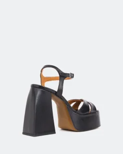 Platform-L'INTERVALLE Endless Black Leather/Cuir Noir
