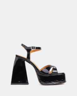 Platform-L'INTERVALLE Endless Black Patent/Verni Noir