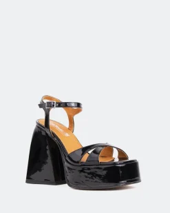 Platform-L'INTERVALLE Endless Black Patent/Verni Noir