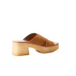 Wood Sandals|Platform-L'INTERVALLE Esmée Brown Suede