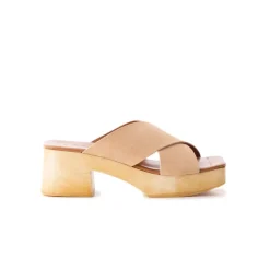 Wood Sandals|Platform-L'INTERVALLE Esmée Nude Suede