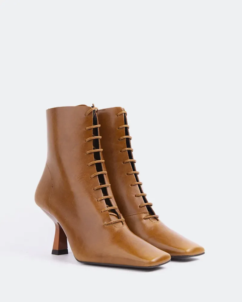 Lace-up|Ankle Boots-L'INTERVALLE Fairlie Tan Leather