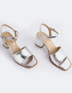 Mid Heels-L'INTERVALLE Faliro Silver Metal