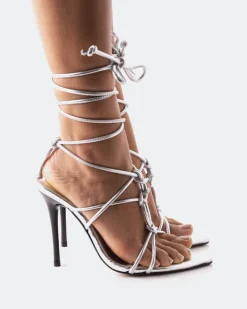 Strappy|High Heels-L'INTERVALLE Farida Silver Leather