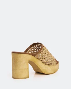 Wood Sandals|Platform-L'INTERVALLE Faustine Natural Rafia