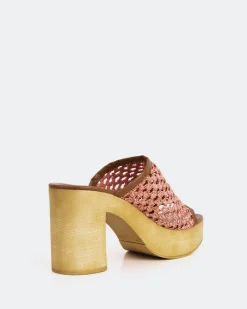 Wood Sandals|Platform-L'INTERVALLE Faustine Pink Rafia