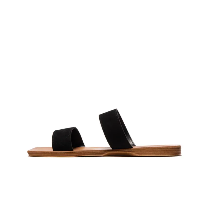 Flats-L'INTERVALLE Fayola Black Suede