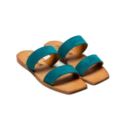 Flats-L'INTERVALLE Fayola Turquoise Suede