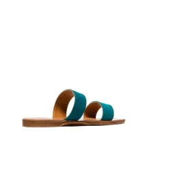 Flats-L'INTERVALLE Fayola Turquoise Suede