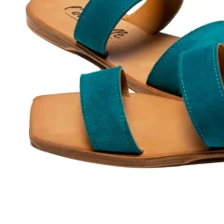 Flats-L'INTERVALLE Fayola Turquoise Suede