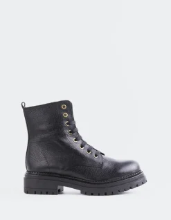 Lace-up|Ankle Boots-L'INTERVALLE Fidelina Black Leather