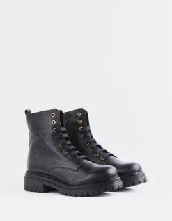 Lace-up|Ankle Boots-L'INTERVALLE Fidelina Black Leather