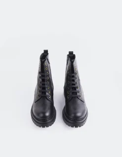 Lace-up|Ankle Boots-L'INTERVALLE Fidelina Black Leather